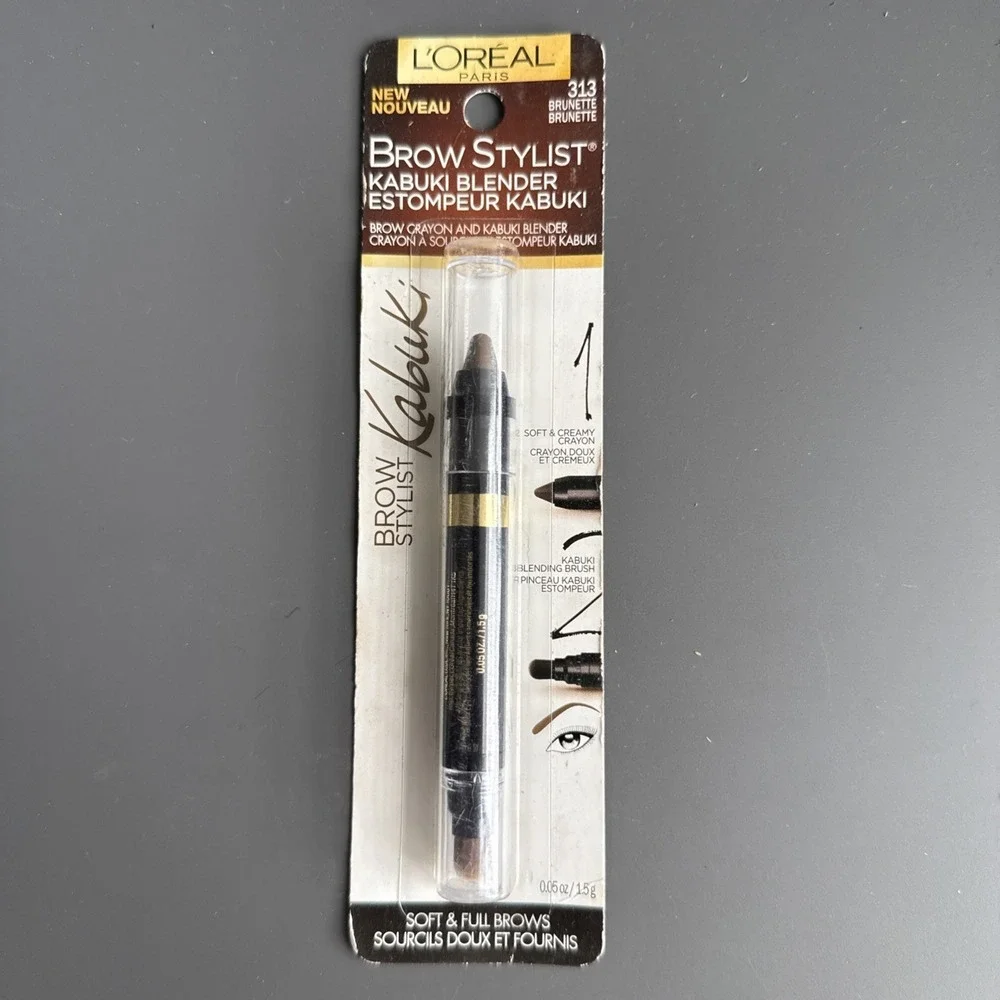 L'Oreal Paris Brow Stylist Kabuki Blender Brow Crayon Brunette,